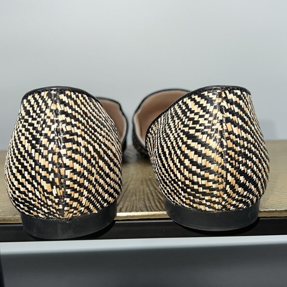 Isaac Mizrahi Size 10 NWOT Black and Tan Rattan Woven Slip-On Shoes - Picture 2 of 10